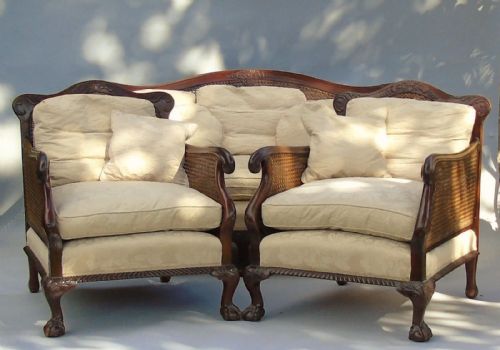 Good Quality Late Victorian Bergere Cane Suite