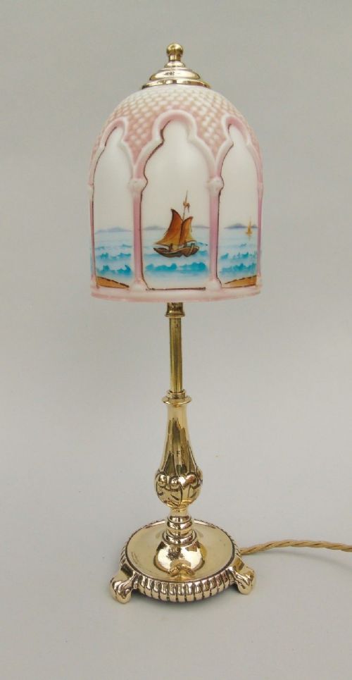 Pretty Antique Brass Table Lamp