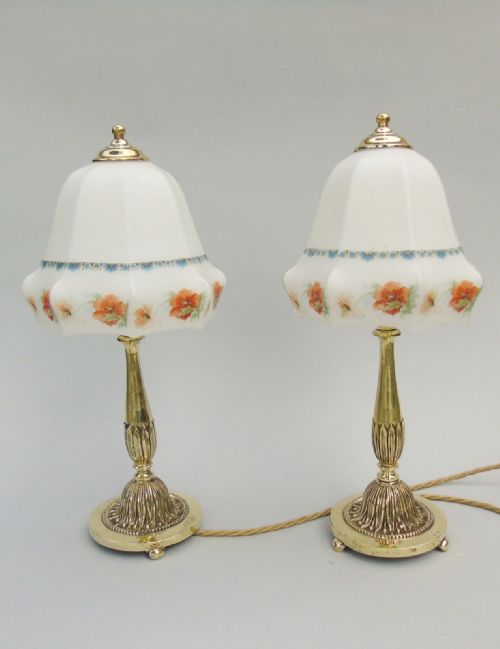 Pretty Pair of Antique Table Lamps