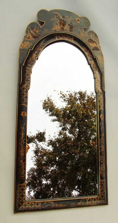 fig 1. Large Antique Chinoiserie Pier Glass Queen Anne Style