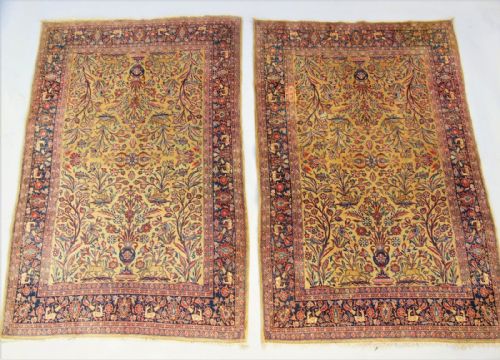 Pair Antique Tabriz Carpets 19th Century