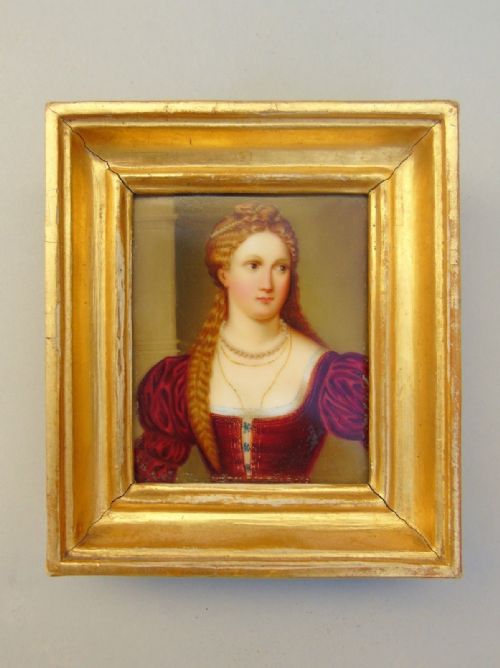 Miniature Portrait on Porcelain 19th Century