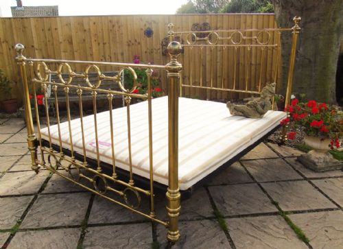 Victorian Brass Antique Bed Rare Olympic Queen Size