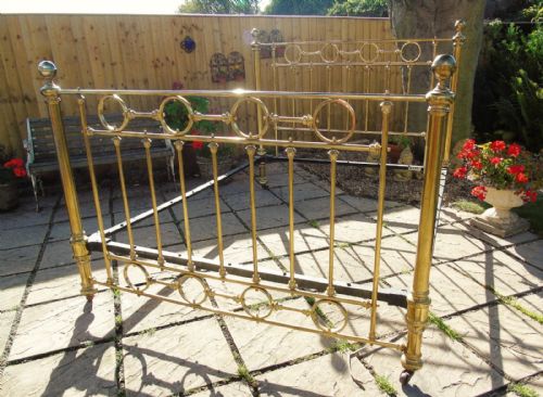 fig 1. Victorian Brass Antique Bed Rare Olympic Queen Size