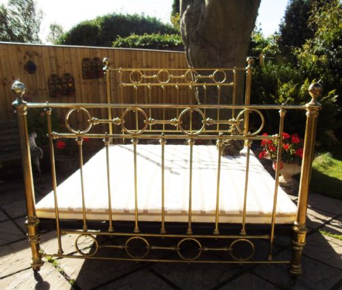 fig 3. Victorian Brass Antique Bed Rare Olympic Queen Size