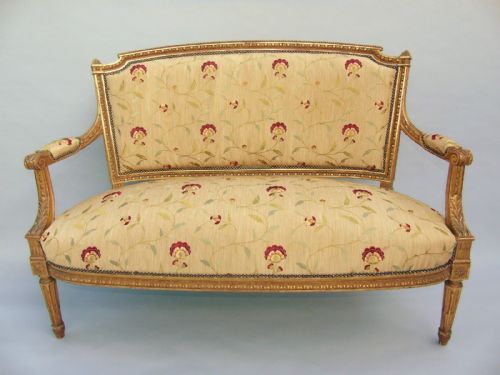fig 1. Pretty Antique French Giltwood Sofa