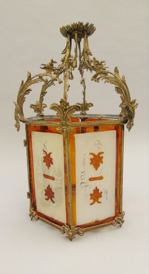 Good Large Hexagonal 19th Century Hall Lantern