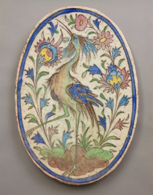 Large Antique Persian Qajar Tile