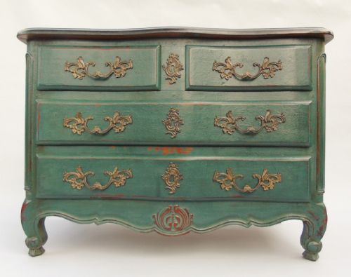 French Painted Commode Chest of Drawers