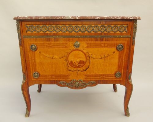 Fabulous Italian Inlaid Marble Top Chest of Drawers