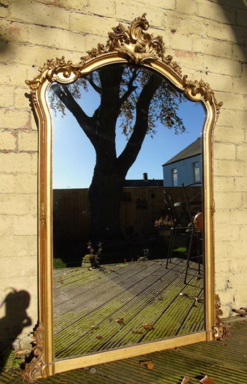 fig 1. Pretty Antique French Arched Overmantel Mirror