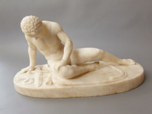 Victorian Alabaster Grand Tour Sculpture the Dying Gladiator