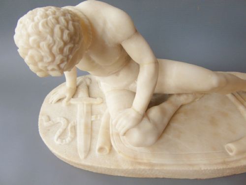 fig 1. Victorian Alabaster Grand Tour Sculpture The Dying Gladiator