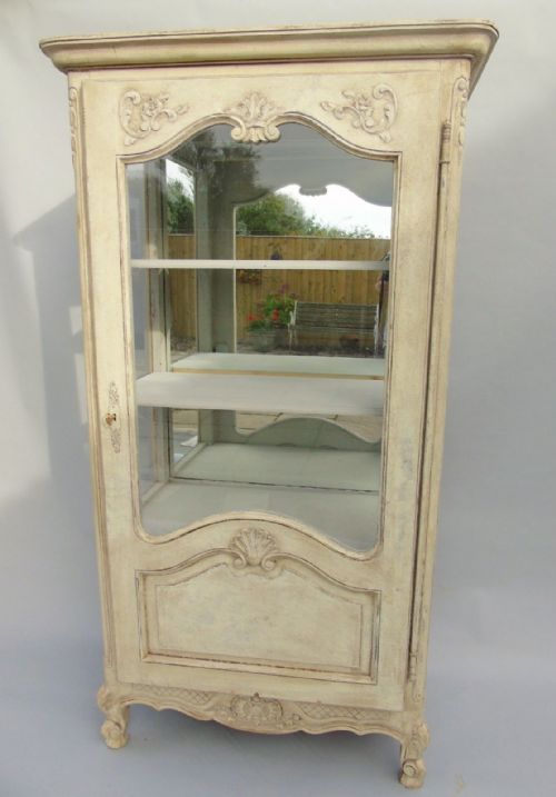 fig 1. 19th Century Painted French Glazed Cabinet