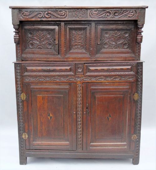 17th Century Joined Oak Court / Press Cupboard