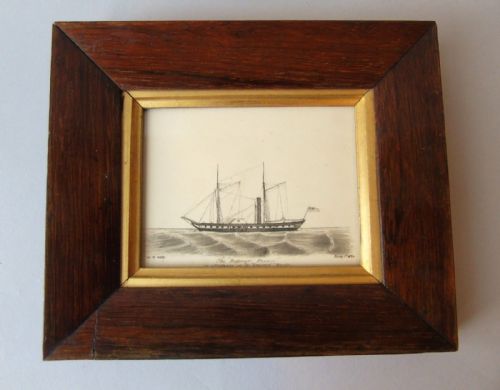 Georgian Pen and Ink Drawing of the Messenger Steamer Ship