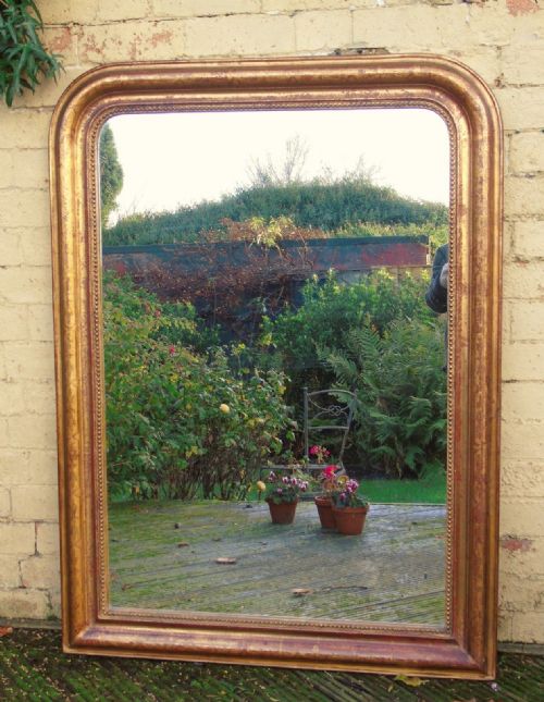 Antique French Arched Gilded Mirror