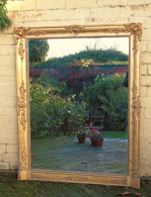 Antique French Gilt and Gesso Mirror