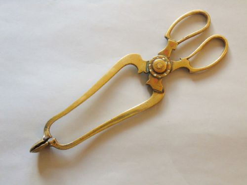 Good Quality Pair of Early Victorian Brass Fire Tongs