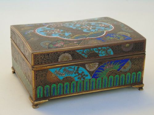 Fine Quality Japanese Cloisonne Box Meiji Period