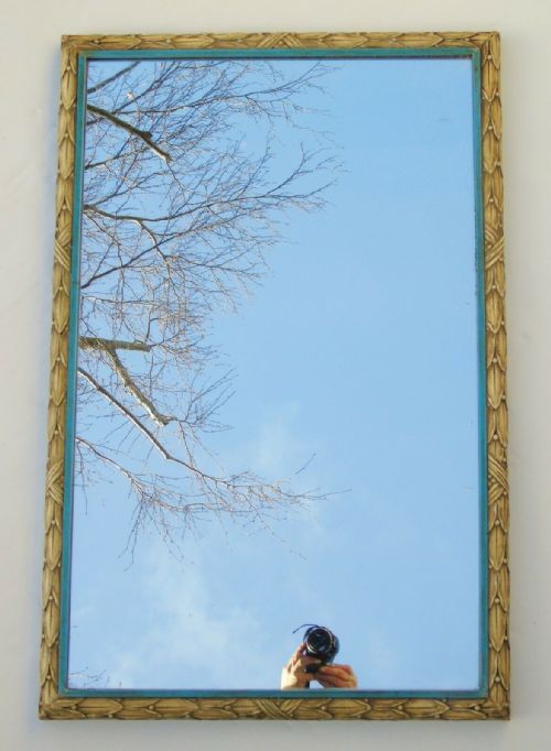 Antique Painted Art Nouveau Laurel Mirror