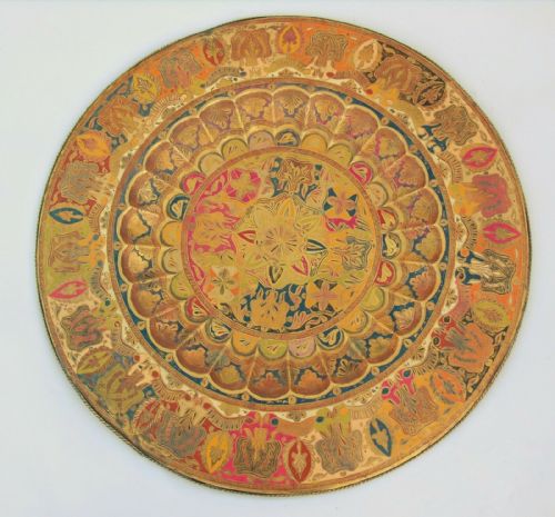 Large Polychrome Enamelled Persian Charger 19th Century