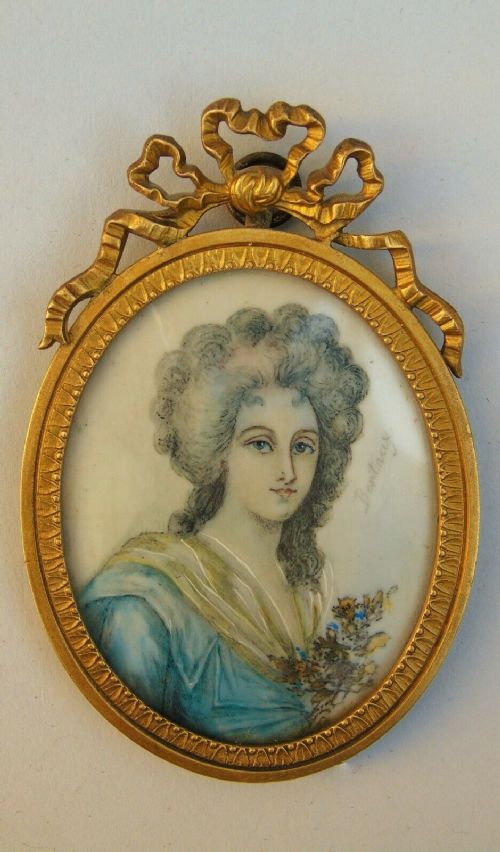 19th Century Gilt Frame Miniature Georgian Beauty