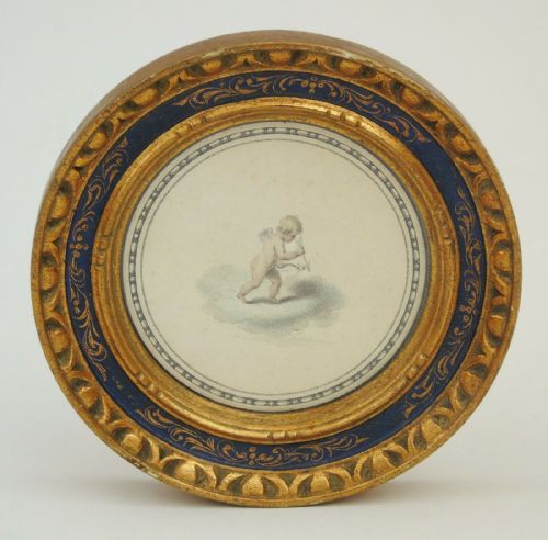 Antique Miniature Engraving Cupid