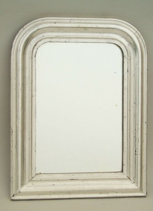 Antique French Silver Gilt Arched Mirror