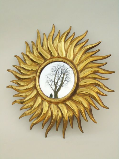 Antique Sunburst Gilt Mirror