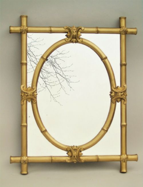 Regency Faux Bamboo Gilt Mirror