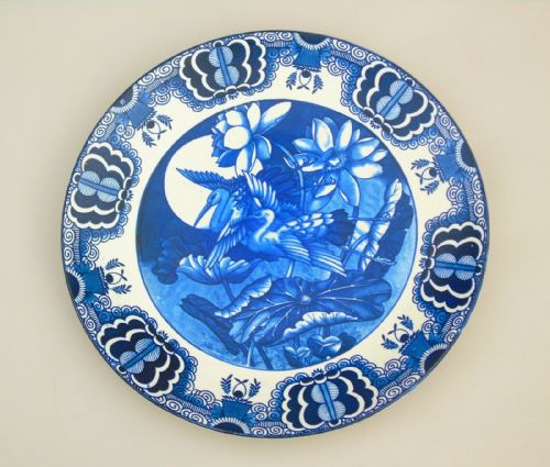 Aesthetic Blue and White Mikado Charger Frederick Rhead