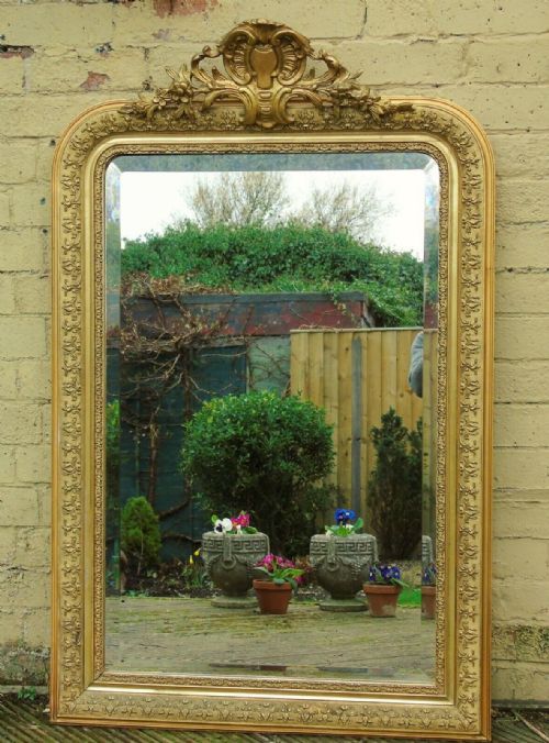 Stunning Antique French Gilt Arched Mirror