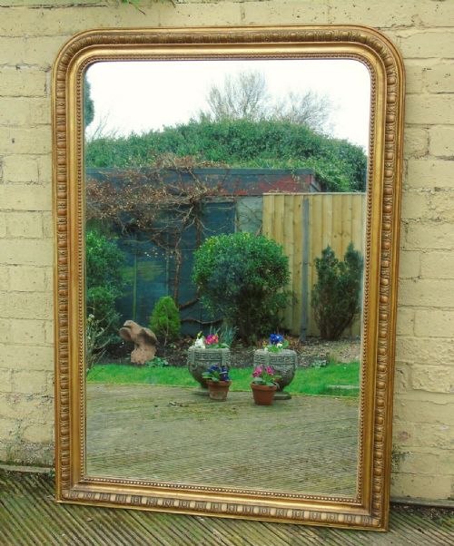 Large Antique French Gilt Arched Mirror