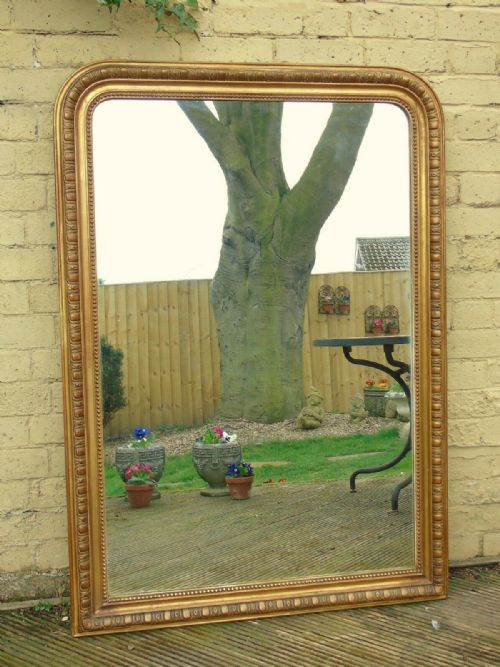 fig 1. Large Antique French Gilt Arched Mirror
