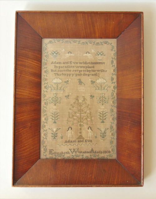 Georgian Sampler Adam & Eve Elizabeth Whittaker 1808