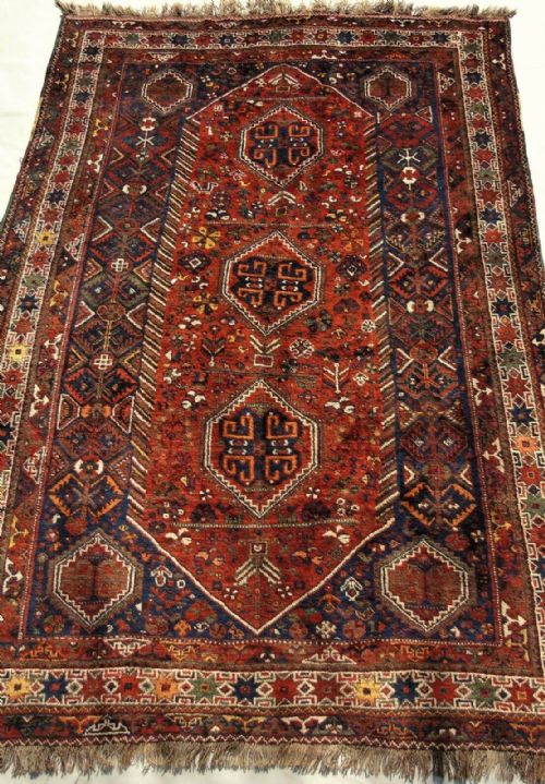 Antique Hand Woven Khamseh Carpet Room Size