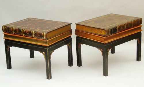Unusual Pair of Book Tables / Bedside Cabinets