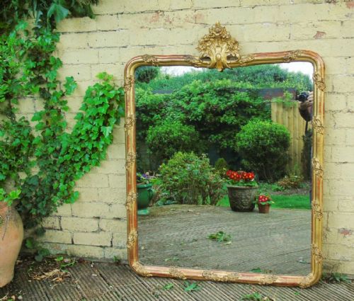 fig 1. Beautiful Large Antique French Gilt Mirror