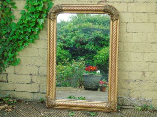 fig 1. Pretty Antique French Arched Gilt Mirror