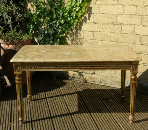 Antique Giltwood Marble Topped Coffee Table