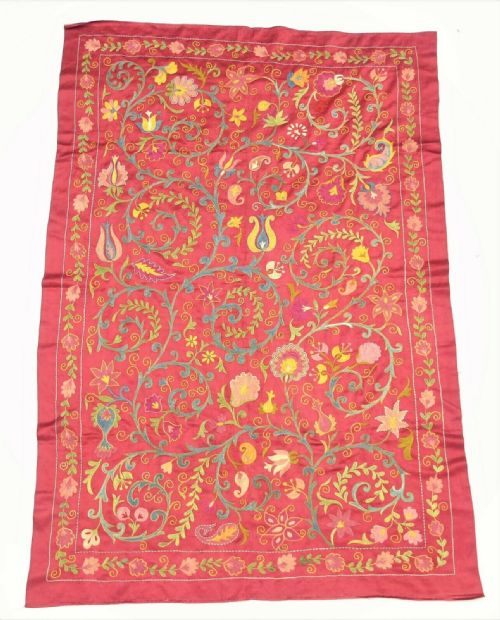 Beautiful Suzani Hand Embroidered Silk Wall Hanging