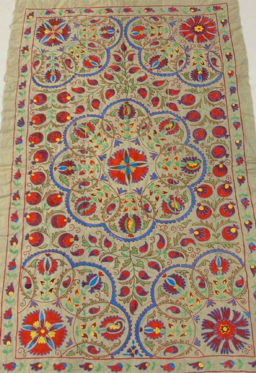 Beautiful Large Suzani Hand Embroidered Wall Hanging