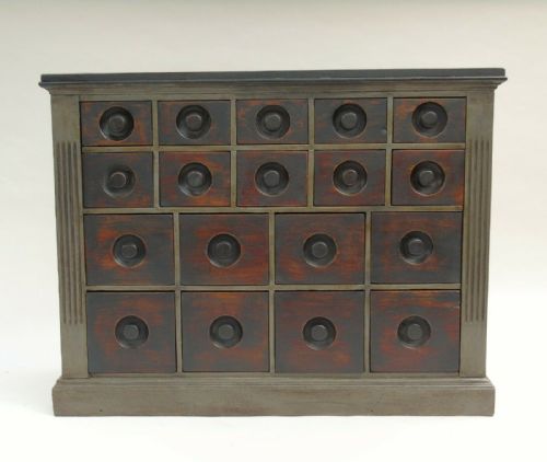 Antique French Painted Chest / Bank of Drawers