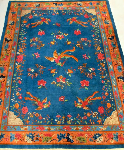 Antique Art Deco Chinese Carpet Room Size