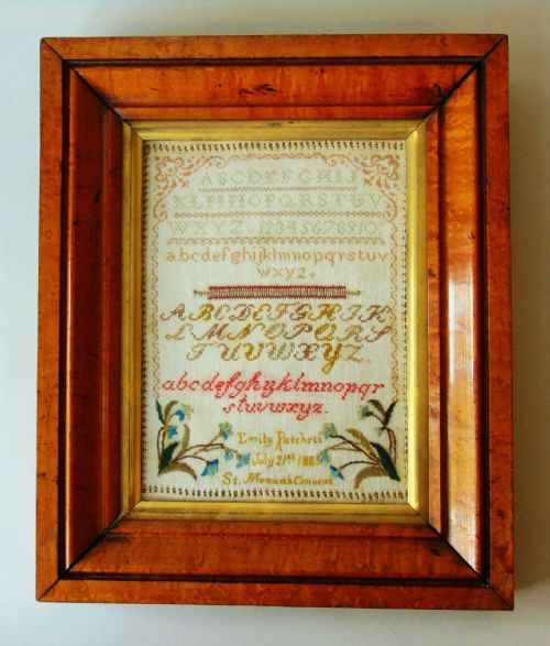 19th Century Alphabet Sampler in Original Frame Emily Ratchett