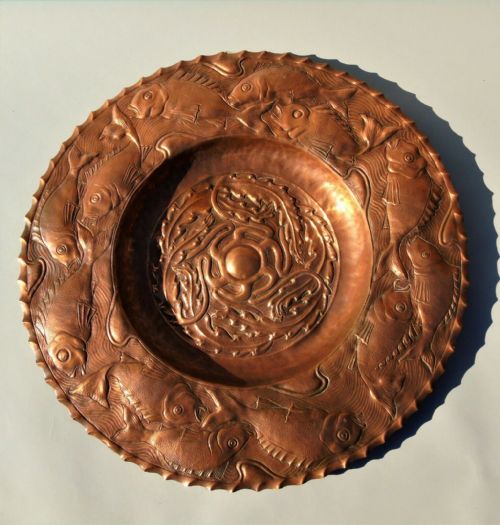 Antique Copper Arts & Crafts Charger