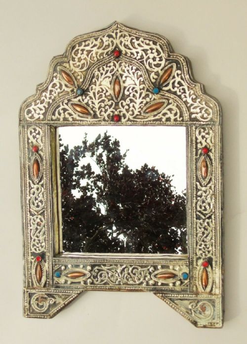 Antique Persian Silver Frame Mirror