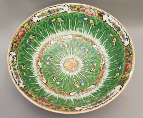 Antique Chinese Famille Vert Bowl