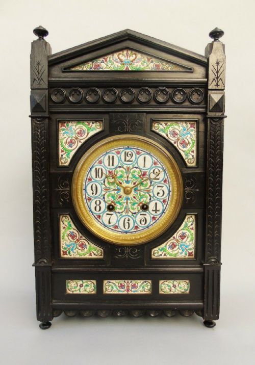 Antique Ebonised Aesthetic Clock Manner of Lewis Foreman Day